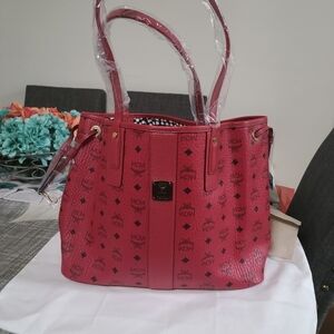 MCM Red Women's Tote Bag